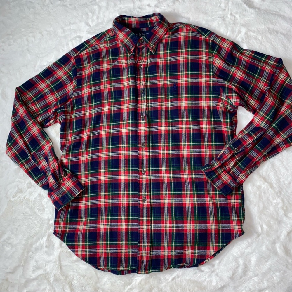Ralph Lauren Blue Label Men’s L Red Plaid Flannel